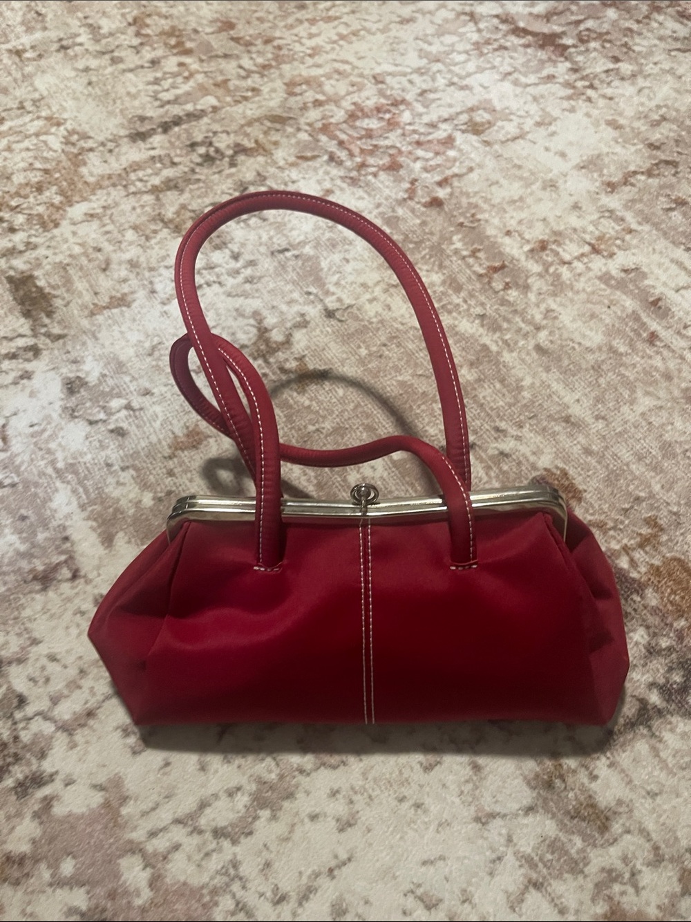 Nine West Classic Red Frame-Top Women's Handbag